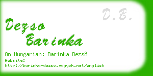 dezso barinka business card