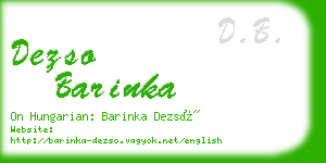 dezso barinka business card